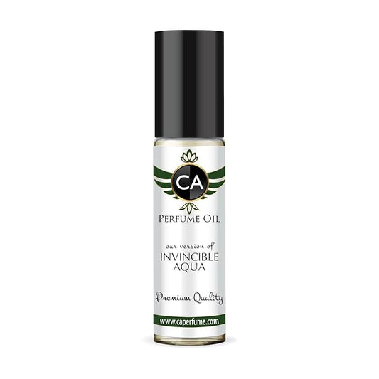 CA Perfume Impression of Invincible Aqua for Men Fragrance Oil Woody Aquatic Scent Long Lasting Cologne for Men Travel Size TSA Ready Mini Parfum Body Oil Roll-on 0.33 Fl Oz 10ml