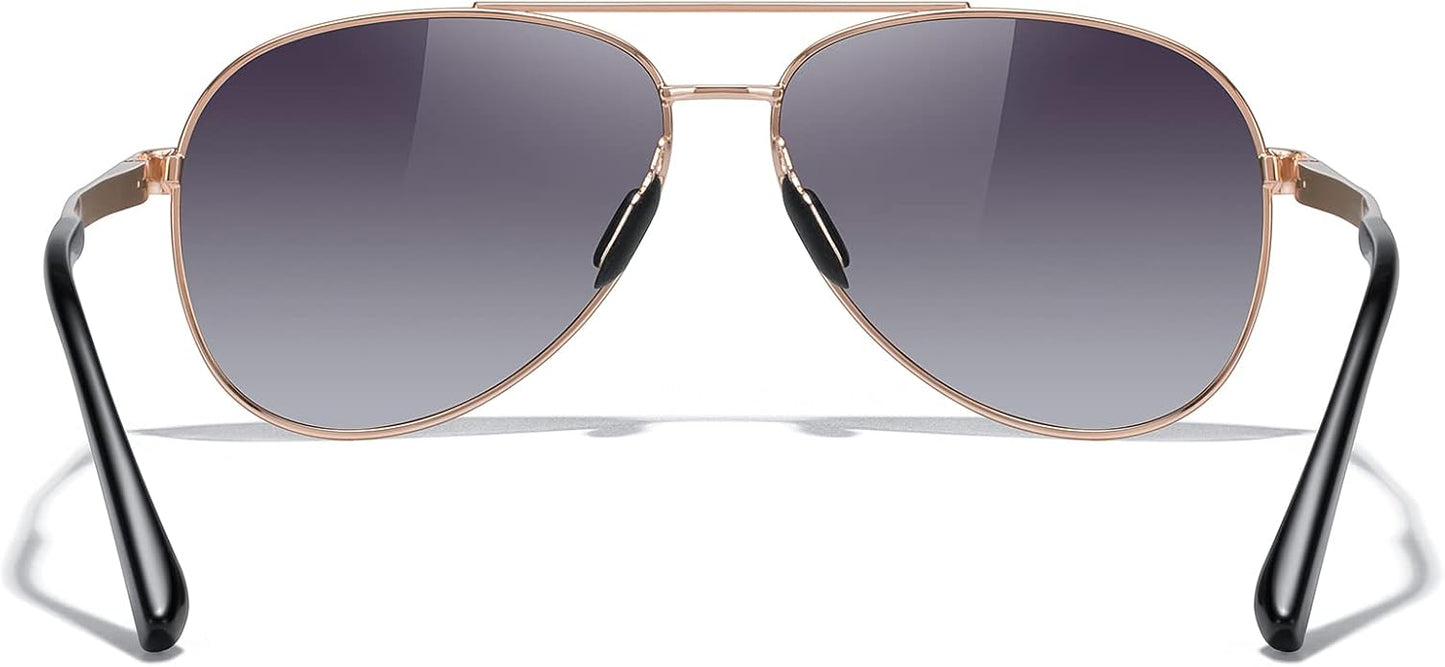 MERRY'S Aviator Sunglasses for Men Women - Polarized Driving Sun glasses Mirrored Lens UV 400 Protection 58 MM