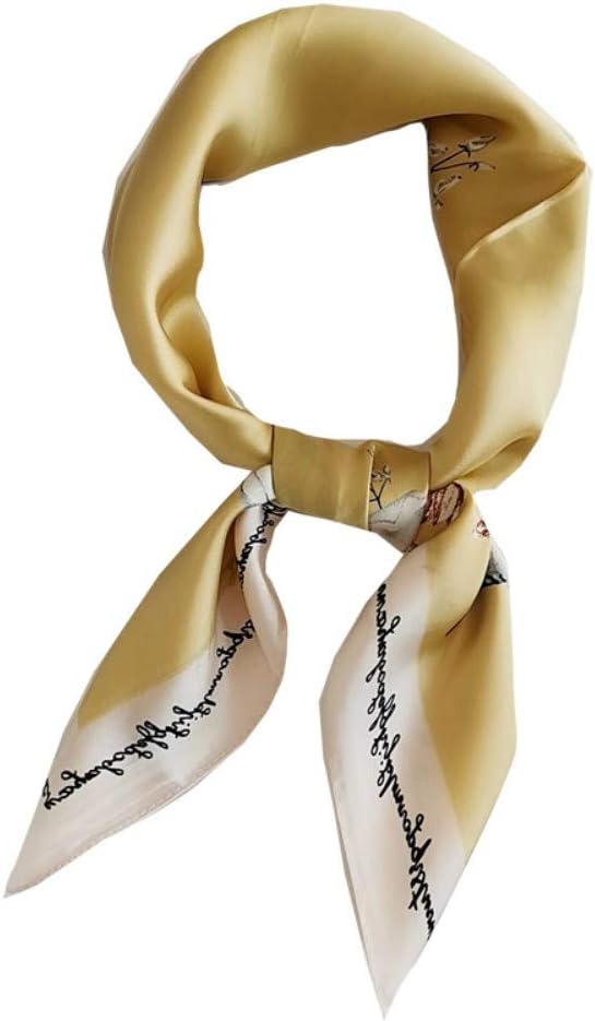 FONYVE Silk Feeling Scarf Medium Square Satin Head Scarf for Women 27.5 × 27.5 inches