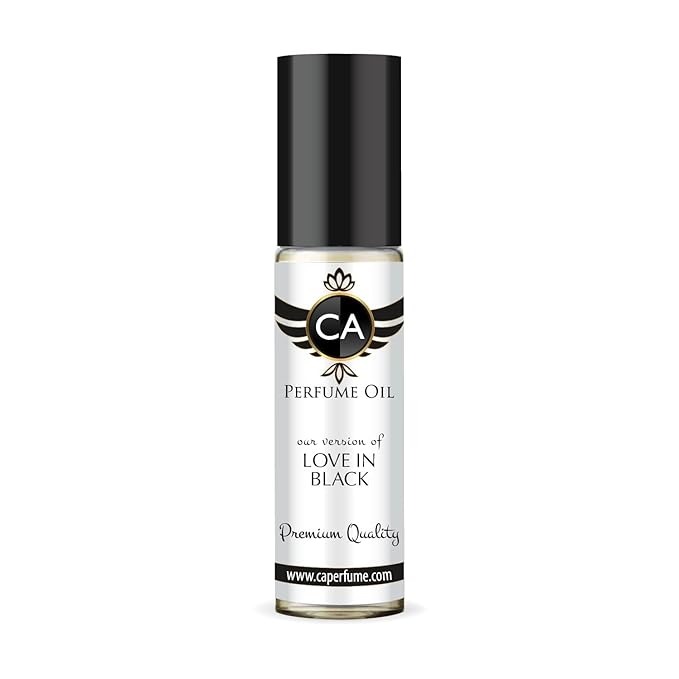 CA Perfume Impression of Love In Black for Women Eau De Parfum Floral Scent Long Lasting Perfumes for Women Travel Size TSA Ready for Day and Night Wear 0.33 Fl Oz 10ml