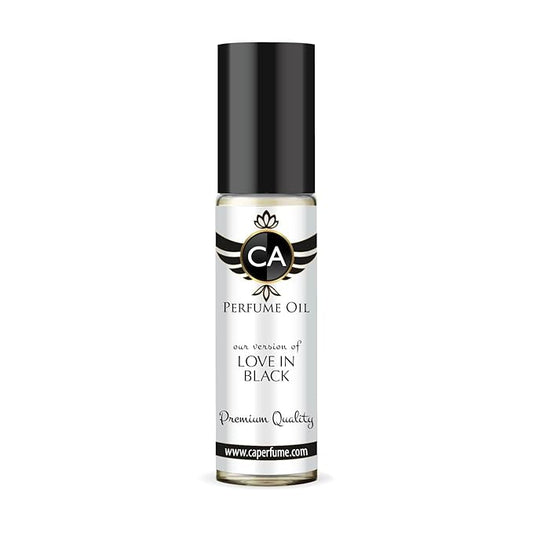 CA Perfume Impression of Love In Black for Women Eau De Parfum Floral Scent Long Lasting Perfumes for Women Travel Size TSA Ready for Day and Night Wear 0.33 Fl Oz 10ml