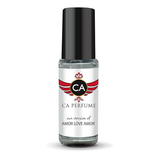 CA Perfume Impression of Amor Love Amor for Women Perfume Oil Floral Fruity Scent Long Lasting Perfumes for Women Travel Size Mini Perfume Sample TSA Ready Body Oil Roll-on 0.14 Fl Oz 4ml