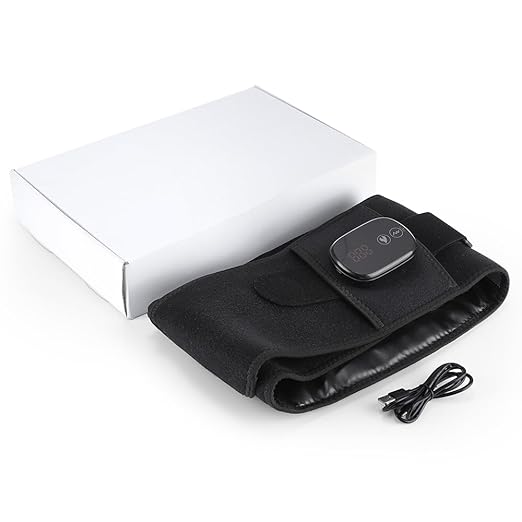 Cordless Heating Pad with Massager for Back Pain Relief, Rechargeable Red Light Therapy Belt, Lower Back Massager with 5 Heat 3 Vibration, Birthday Gifts for Dad Mom Men Women Grandpa Grandma