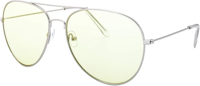 The Fresh Classic Aviator Frame Light Color Lens XL Oversized Sunglasses Gift Box