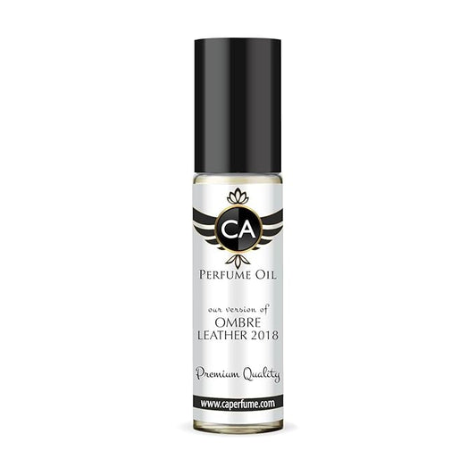 CA Perfume Impression of Ombre Leather 2018 Unisex Eau De Parfum Leather Scent Long Lasting Unisex Fragrance Travel Size TSA Ready for Day and Night Wear 0.33 Fl Oz 10ml