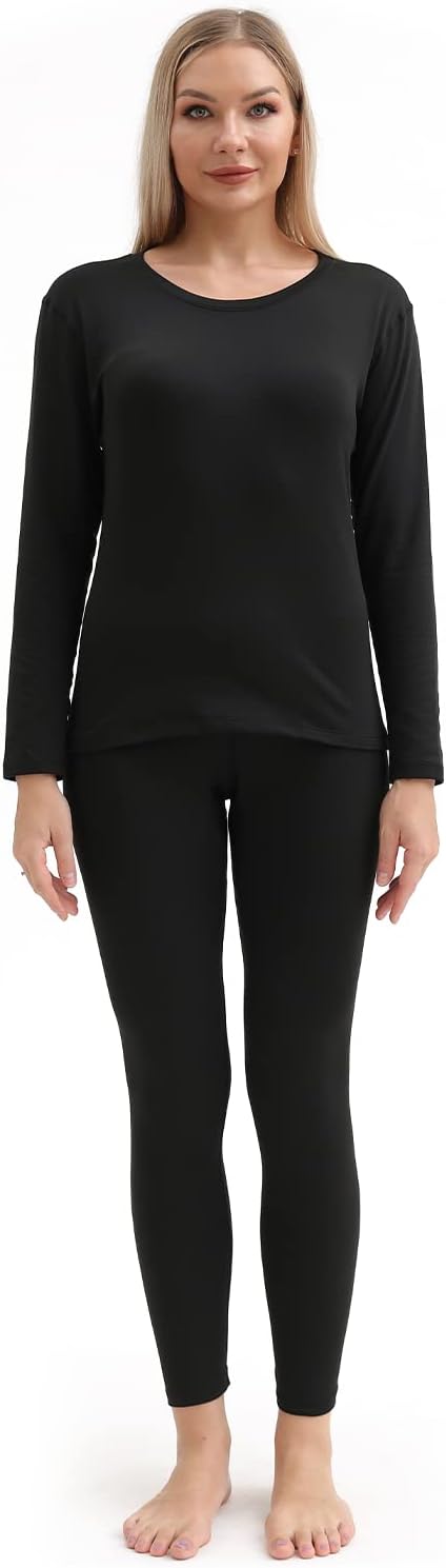 PISIQI Thermal Underwear Women Ultra-Soft Long Johns Set Base Layer Skiing Winter Warm Top & Bottom