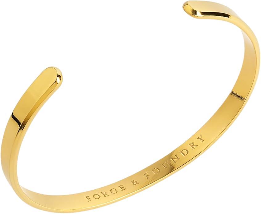 Forge & Foundry Men's Minimalist Titanium Cuff Bracelet | Versitile Unisize Waterproof | Design-Led Artisan Jewelry, from London | Ravick