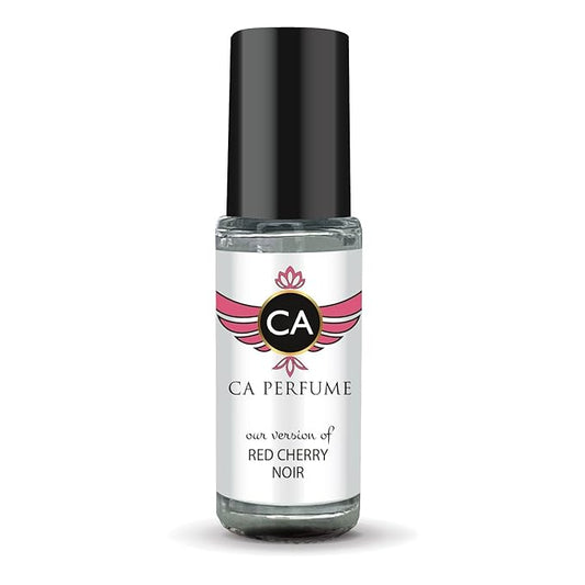 CA Perfume Originals Red Cherry Noir Unisex Fragrance Oil Floral Fruity Scent Long Lasting Perfumes for Women & Men Travel Size TSA Ready Mini Parfum Body Oil Roll-on 0.14 Fl Oz 4ml