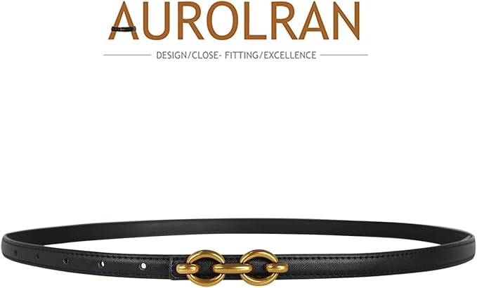 Women's Fashion Classic Metal Buckle Leather Belt with Jeans Dress