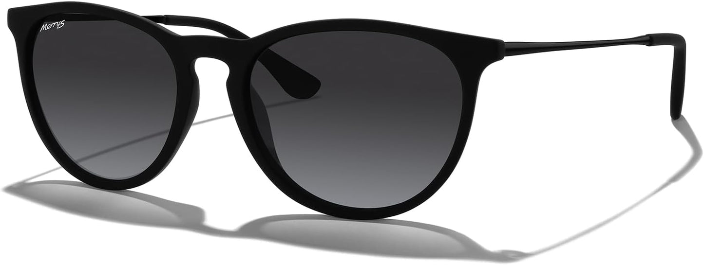 MERRY'S Vintage Polarized Sunglasses for Women Men Retro Round Mirrored Lens Sun glasses UV400