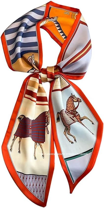 Livrerpi Silk Feeling Head Scarf Fashion Satin Hair Scarf Square Long Scarves for Women Gifts