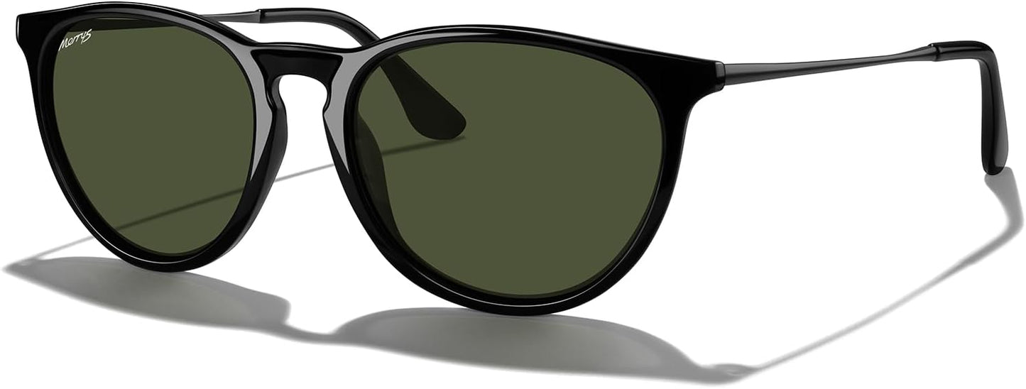 MERRY'S Vintage Polarized Sunglasses for Women Men Retro Round Mirrored Lens Sun glasses UV400