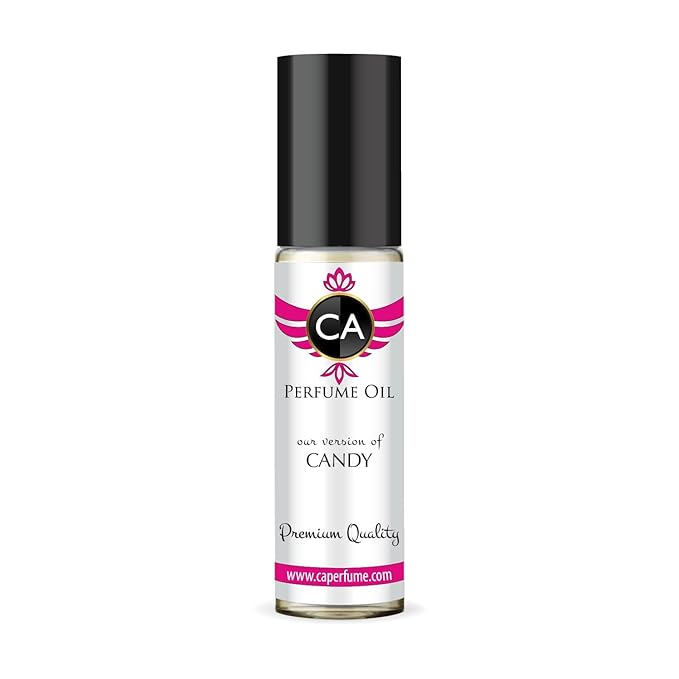 CA Perfume Impression of Candy for Women Eau De Parfum Amber Vanilla Scent Long Lasting Perfumes for Women Travel Size TSA Ready for Day and Night Wear 0.33 Fl Oz 10ml
