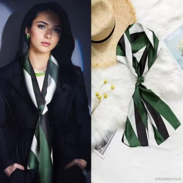 100% Mulberry Silk Ribbon Scarf for Hair Beach Head Wraps for Women Handbag accessories Necktie