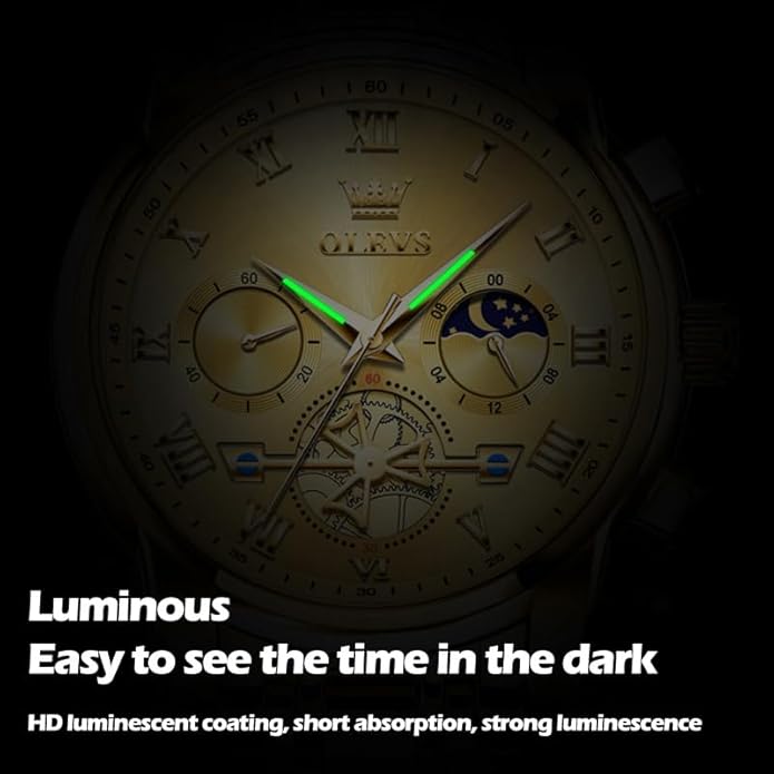 OLEVS Mens Watches Waterproof Stainless Steel Adjustable Bracelet Watch Quartz Analog Watch for Men Fashion Business Classic Mens's Wrist watch's Casual Watches Gold/Blue/Black/White/Face/Dial