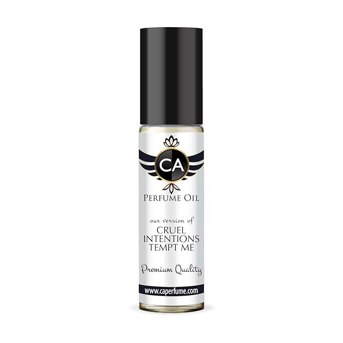 CA Perfume Impression of Cruel Intentions Tempt Me Unisex Fragrance Oil Amber Woody Scent Long Lasting Perfumes for Women & Men Travel Size TSA Ready Mini Parfum Body Oil Roll-on 0.33 Fl Oz 10ml