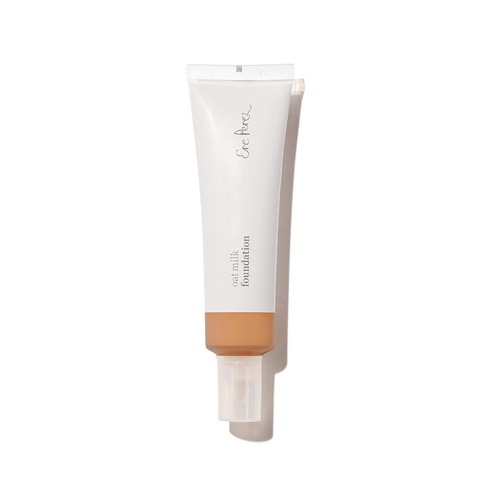 Ere Perez - Natural Oat Milk Liquid Foundation | Breathable, Buildable, Med-Full Coverage | Peach Extract, Vitamin E | Vegan, Cruelty-Free, Clean Beauty (Brew | medium-plus neutral, 1 fl oz | 30 ml)
