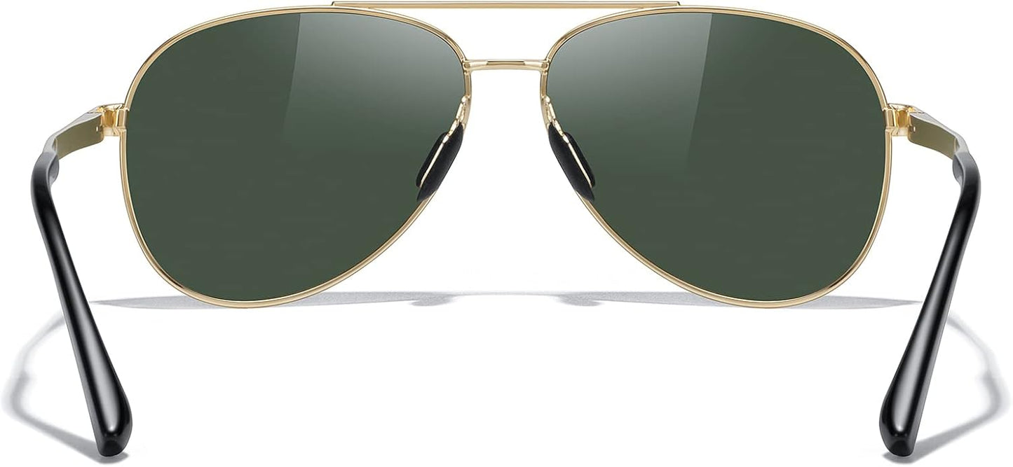 MERRY'S Aviator Sunglasses for Men Women - Polarized Driving Sun glasses Mirrored Lens UV 400 Protection 58 MM
