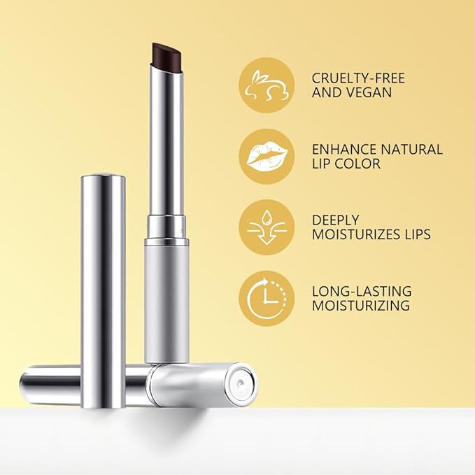 Honey Butter Lipstick Tinted Lip Balm, Shine Moisturizing Plumper Lipstick for Women, Natural Nourishing Hydrating Lip Gloss Stain for Dry Lips, Lightweight Lip Liner Care Makeup, Vegan - Black & Pink