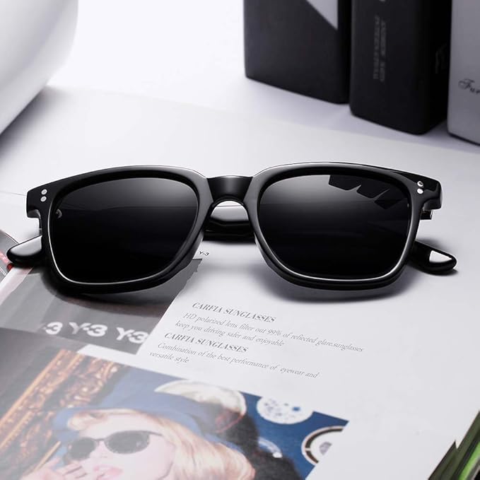 CARFIA Polarized Sunglasses for Women: Acetate, Small/Medium Size, UV400 Anti Glare CA5354