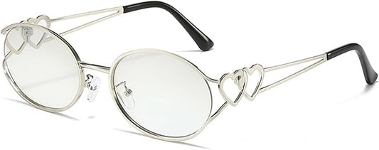 bullabulling Y2k Sunglasses For Women Men Round Vintage glasses Fashion Heart Metal Sunglass Round Retro Eyewear