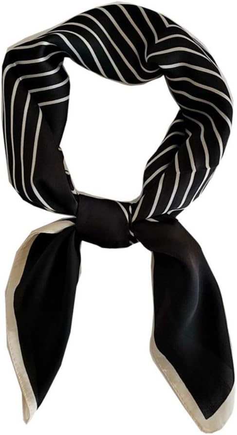 FONYVE Silk Feeling Scarf Medium Square Satin Head Scarf for Women 27.5 × 27.5 inches