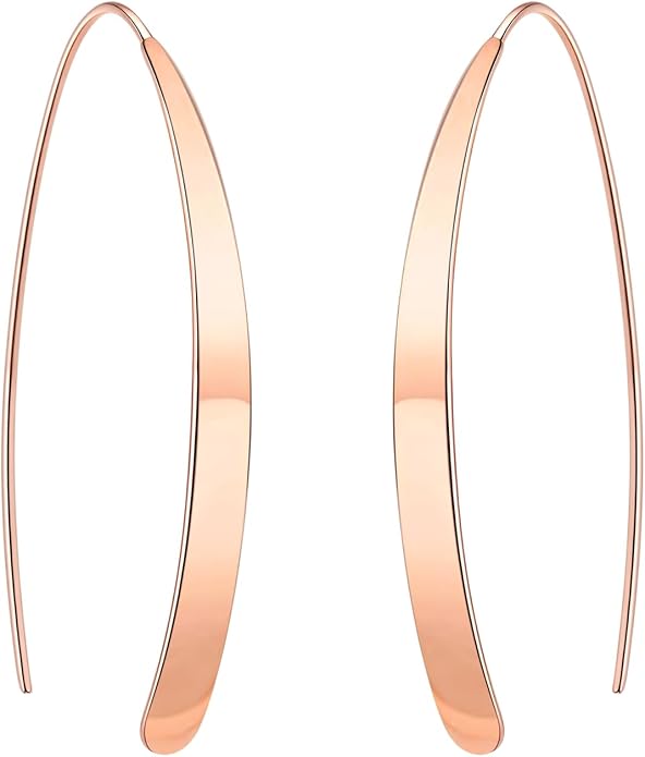 14K Gold Hoop Earrings for Women, Hypoallergenic Spiral Threader Gold Plated Dangle Earrings Fashion Jewelry，Gift for Women