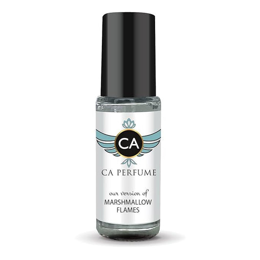 CA Perfume Originals Marshmallow Flames Unisex Fragrance Oil Gourmand Scent Long Lasting Perfumes for Women & Men Travel Size TSA Ready Mini Parfum Body Oil Roll-on 0.14 Fl Oz 4ml