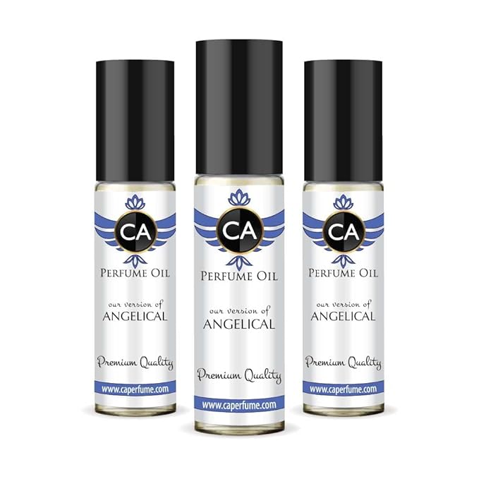 CA Perfume Impression of Angelical for Women Eau De Parfum Amber Vanilla Scent Long Lasting Perfumes for Women Travel Size TSA Ready for Day and Night Wear 0.33 Fl Oz 10ml (Pack of 3)