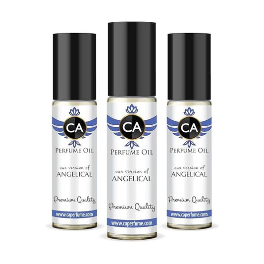 CA Perfume Impression of Angelical for Women Eau De Parfum Amber Vanilla Scent Long Lasting Perfumes for Women Travel Size TSA Ready for Day and Night Wear 0.33 Fl Oz 10ml (Pack of 3)