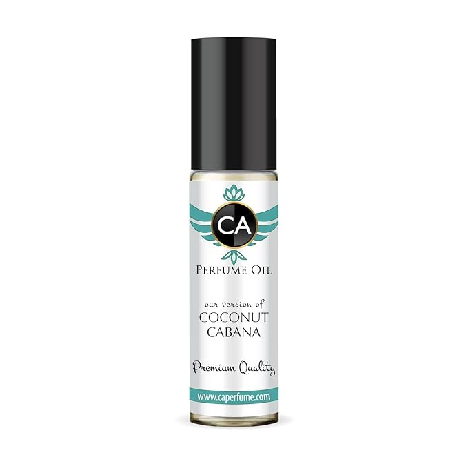CA Perfume Originals Coconut Cabana for Women Fragrance Oil Floral Fruity Scent Long Lasting Perfumes for Women Travel Size TSA Ready Mini Parfum Body Oil Roll-on 0.33 Fl Oz 10ml