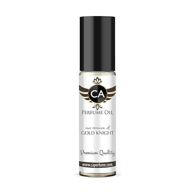 CA Perfume Impression of Gold Knight for Men Perfume Oil Amber Woody Scent Long Lasting Cologne for Men Travel Size TSA Ready Mini Parfum Body Oil Roll-on 0.33 Fl Oz 10ml