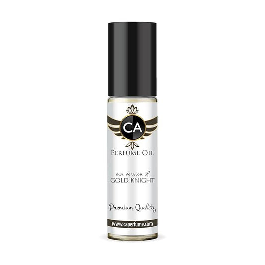 CA Perfume Impression of Gold Knight for Men Perfume Oil Amber Woody Scent Long Lasting Cologne for Men Travel Size TSA Ready Mini Parfum Body Oil Roll-on 0.33 Fl Oz 10ml