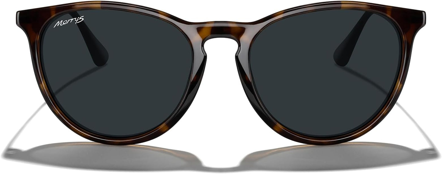 MERRY'S Vintage Polarized Sunglasses for Women Men Retro Round Mirrored Lens Sun glasses UV400