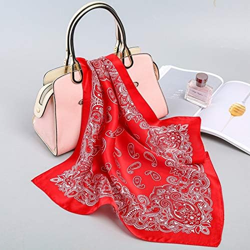 ANDANTINO 100% Real Mulberry Silk Scarf -21'' x 21''- Lightweight Neckerchief –Women Men Small Square Digital Printed Scarves