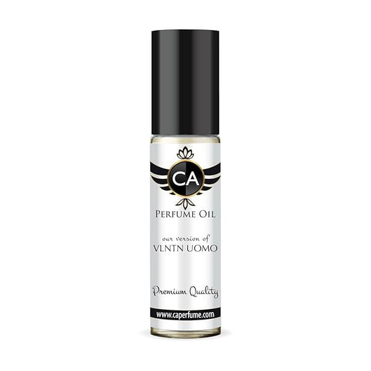 CA Perfume Impression of Vlntn Uomo for Men Perfume Oil Leather Scent Long Lasting Cologne for Men Travel Size TSA Ready Mini Parfum Body Oil Roll-on 0.33 Fl Oz 10ml