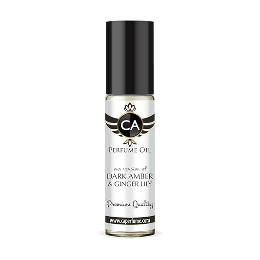 CA Perfume Impression of Dark Amber & Ginger Lily for Women Fragrance Oil Amber Woody Scent Long Lasting Perfumes for Women Travel Size TSA Ready Mini Parfum Body Oil Roll-on 0.33 Fl Oz 10ml