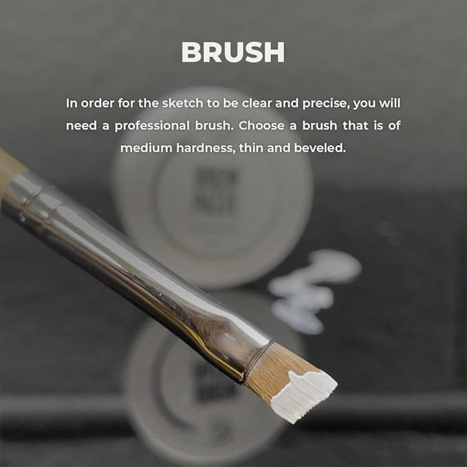 Brow Mapping Kit with White Brow Paste [Large 15g Bottle] White Brow Mapping String [30 m ] and 2 Eyebrow Brush Set for Microblading Supplies, PMU Supplies and Brow Brush Microblading Kit; Brow brush