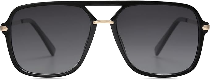 SOJOS Sunglasses for Women & Men, Square, Retro, Polarized Lens, Trendy Aviator, 90s Shades