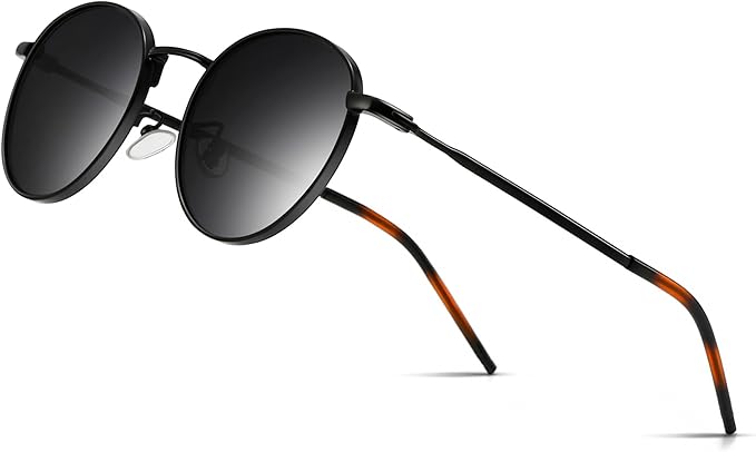 SUNGAIT Ponderable Metal Round Sunglasses for Men Women Classic Vintage Polarized Circle Sun Glasses