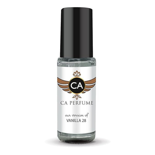 CA Perfume Impression of Vanilla 28 Unisex Perfume Oil Amber Vanilla Scent Long Lasting Fragrance for Women and Men Travel Size Mini Perfume Sample TSA Ready Body Oil Roll-on 0.14 Fl Oz 4ml