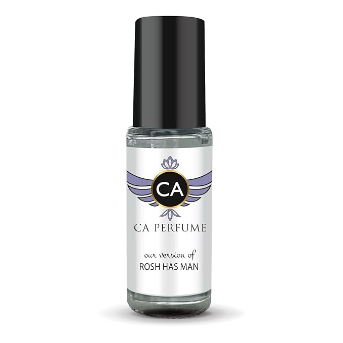 CA Perfume Impression of Rosh has Man for Men Perfume Oil Woody Spicy Scent Long Lasting Cologne for Men Travel Size Mini Perfume Sample TSA Ready Body Oil Roll-on 0.14 Fl Oz 4ml