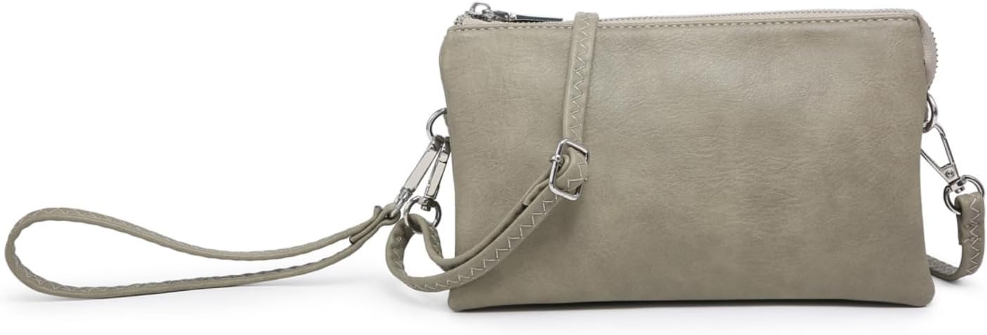 JEN & CO. Riley Small Crossbody Bags for Women Vegan Leather Wristlet Clutch Wallet Purses Handbags with 2 Straps