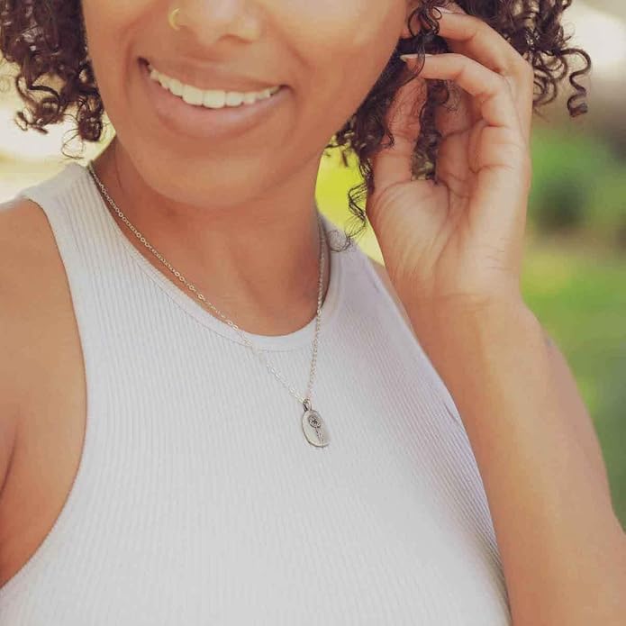 LISA LEONARD DESIGNS Pewter Birth Flower Pendant Necklace Minimalist Jewelry Necklaces For Women Gift For Her Dainty Necklaces