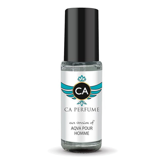 CA Perfume Impression of Aqva Pour Homme for Men Perfume Oil Aromatic Aquatic Scent Long Lasting Cologne for Men Travel Size Mini Perfume Sample TSA Ready Body Oil Roll-on 0.14 Fl Oz 4ml