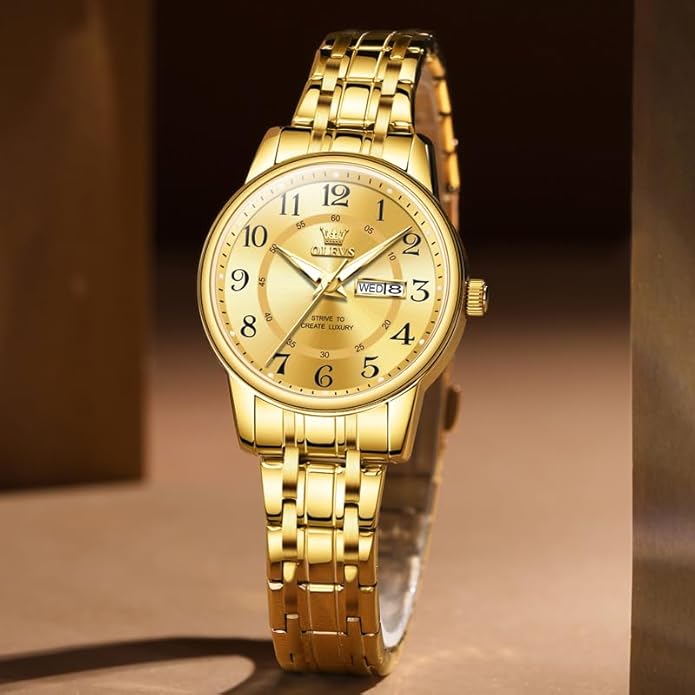 OLEVS Stainless Steel Women's Watch Dress Watches for Women with Date Fashion Ladies Business Waterproof Analog Quartz Small Wrist Watch Reloj Mujer