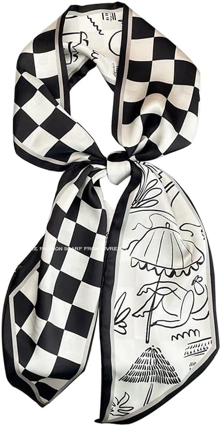 Livrerpi Silk Feeling Head Scarf Fashion Satin Hair Scarf Square Long Scarves for Women Gifts