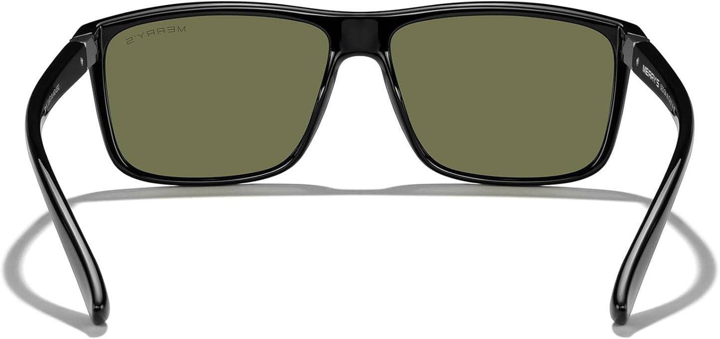 MERRY'S Rectangular Polarized Sports Sunglasses for Men Women Cycling Driving Fishing UV400 Protection S8225