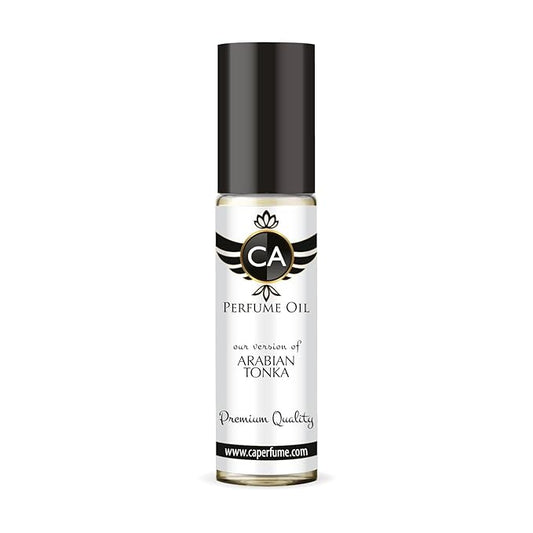 CA Perfume Impression of Arabian Tonka Unisex Fragrance Oil Amber Woody Scent Long Lasting Perfumes for Women & Men Travel Size TSA Ready Mini Parfum Body Oil Roll-on 0.33 Fl Oz 10ml