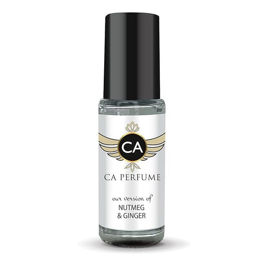 CA Perfume Impression of Nutmeg & Ginger Unisex Perfume Oil Woody Spicy Scent Long Lasting Fragrance for Women and Men Travel Size Mini Perfume Sample TSA Ready Body Oil Roll-on 0.14 Fl Oz 4ml